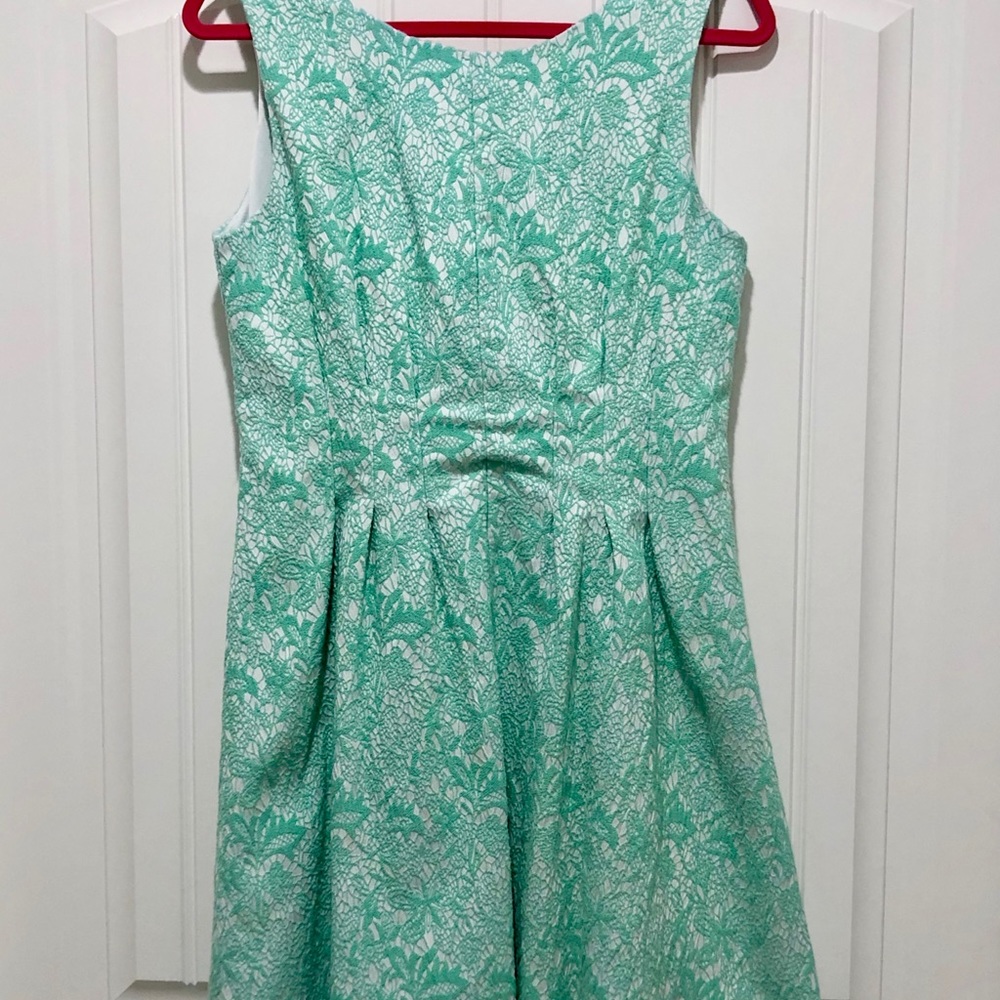 Mint Lace Scoop-neck A-Line Dress